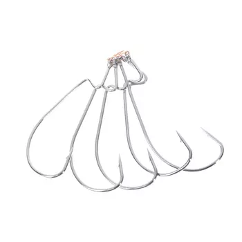 AZOR Набор крючков 5шт, Оффсетный №2/0, 4,8см, высокоуглеродистая сталь, черный никель