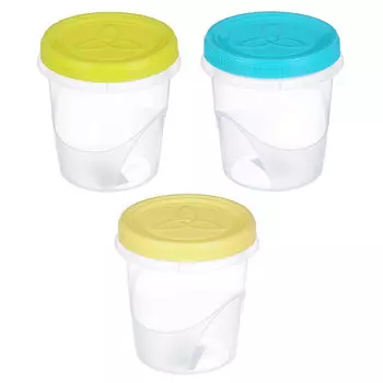 Банка для хранения продуктов пластиковая с завинчивающейся крышкой, 0,7л, 3 цвета