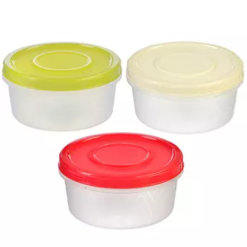 Банка для хранения продуктов с завинчивающейся крышкой 0,4 л, 3 цвета, пластик