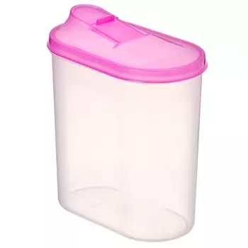 Банка для сыпучих продуктов 2л, пластик, овал, Полимербыт, арт.293