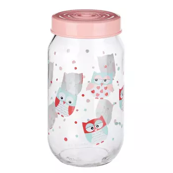 Банка для сыпучих продуктов HEREVIN Совы, стекло, 1000мл