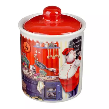 Банка для сыпучих продуктов керамическая, 520 мл, 10х13 см, MILLIMI "Повар"