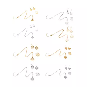 BERIOTTI Набор бижутерии 3 пр.: цепочка с подвеской, серьги, кольцо, биж.сплав, 4 дизайна