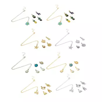 BERIOTTI Набор бижутерии 6 пр.: цепочка и 5 подвесок, биж.сплав, 4 дизайна