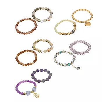 BERIOTTI Набор браслетов 2шт, пластик, стекло, d5,5см, 4 дизайна