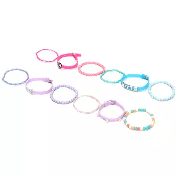 BERIOTTI Набор браслетов 3шт, пластик, силикон, сплав, 8-9см, 4 дизайна, 7+, БЖ18-50