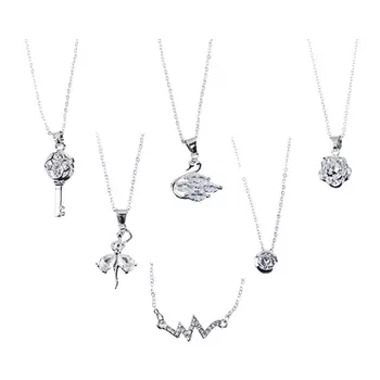 BERIOTTI Подвеска на цепочке, медь, циркон, 40-45см, 6 дизайнов, 7+, БЖ18-38