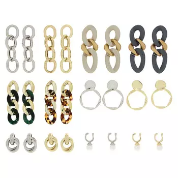 BERIOTTI Серьги, биж.сплав, пластик, 2,5-6см, 6 дизайнов