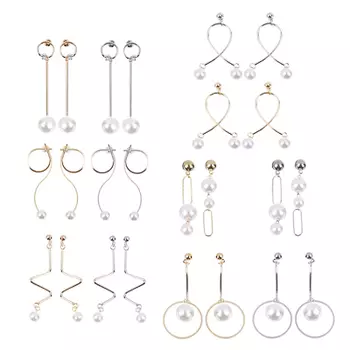 BERIOTTI Серьги, биж.сплав, пластик, 4,5-7,5см, 6 дизайнов, 2 цвета, БЖ18-34