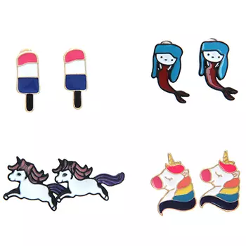 BERIOTTI Серьги-гвоздики, биж.сплав, 2-2,6см, 4 дизайна, 7+, БЖ18-43