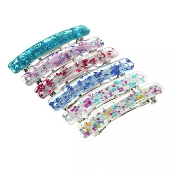 BERIOTTI Заколка для волос, сплав, акрил, 7х1.2см, 6 цветов