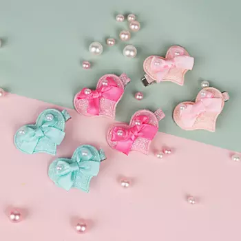 BERIOTTI Заколка-зажим 2шт, 3,5см, биж.сплав, полиэстер, пластик, 4 дизайна, ПР