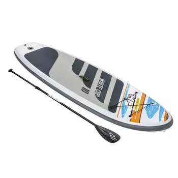 BestWay SUP-доска ВАЙТ-КЭП (весло, руч. насос, рюкзак, трос, плавник) 3,05м*84см*12см, 65342