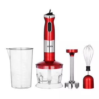 Блендер погружной LEBEN 800 Вт, стакан/чоппер/венчик, красный 269-029