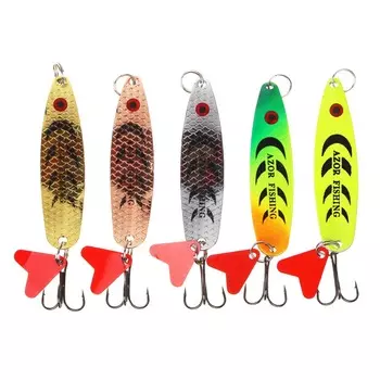 Блесна колеблющаяся AZOR FISHING тип Циклоп, 2 цвета (кислотный, золото), 18 гр.