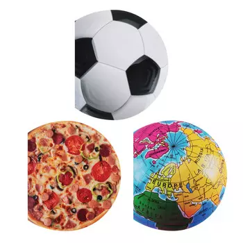 Блокнот круглой формы, D18,5см, 40 листов, обл. картон, скрепка, в клетку, выб.лак, 3 дизайна