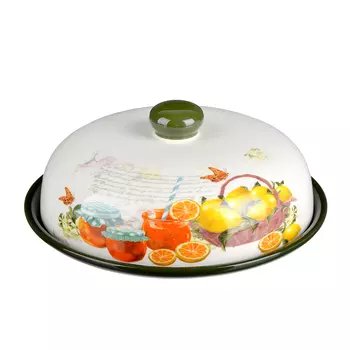 Блюдо для блинов с крышкой керамическое 25х25х10 см, MILLIMI "Лимон"