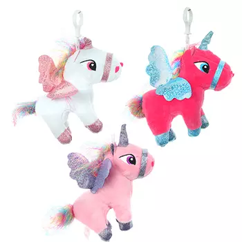 Брелок подвеска мягкая в виде единорога, полиэстер, 13см, 3 цвета