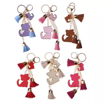 Брелок-подвеска в виде кошечки с кисточками, 17см