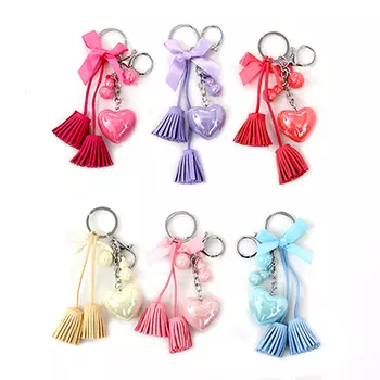 Брелок-подвеска в виде сердца с кисточками, 14,5см