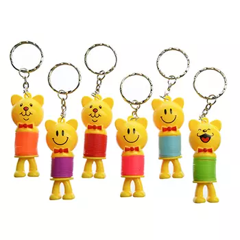 Брелок-пружинка "Медвежонок", пластик, 6см, 6 цветов