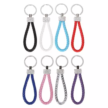 Брелок со стразами, 8 цветов, пластик, металл