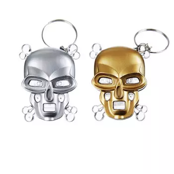 Брелок световой в виде черепа, пластик, 4-5см, 2 цвета