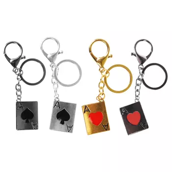 Брелок в виде карты Туз, металл, 4 цвета