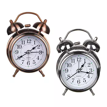 Будильник электронный, металл, стекло, 12х8,5х5 см, 1хАА, "Хром"