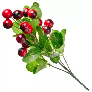 Букет искусственный, пластик, полиэстер, 28см, "Лесной с ягодами"