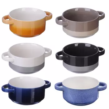 Бульонница, фарфор, "Акварель", 4 цвета