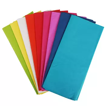 Бумага тишью, цветная, набор 5 штук 50х66 см, 10 цветов