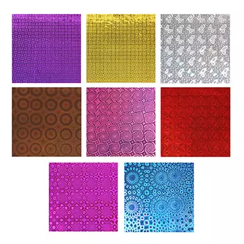 Бумага упаковочная, набор 5 штук 50х70 фольгированная, голография, полисилк