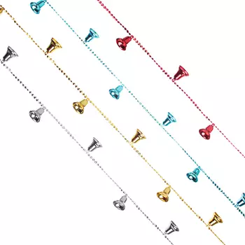 Бусы декоративные с колокольчиками СНОУ БУМ 200см, пластик, 4 цвета, VB4, VR1, VG2, VS