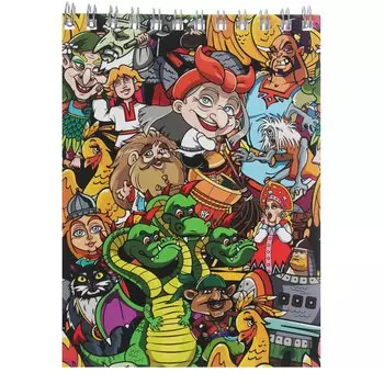 BY Блокнот А6, 40 листов, офсет, обложка картон, спираль, в клетку, покрытие "софт тач