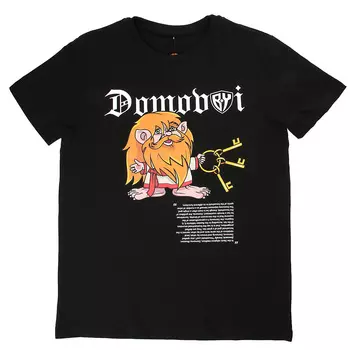 BY Футболка "Домовой" черная мужская, размер XS, 92% хлопок, 8% эластан