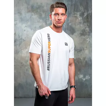 BY Футболка мужская с принтом, хлопок, размеры S-XXL, цвет белый