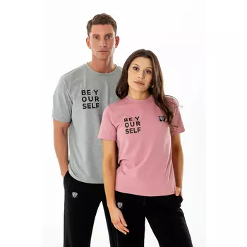 BY Футболка мужская с принтом, хлопок, размеры S-XXL, цвет серый