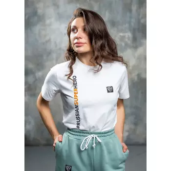 BY Футболка женская с принтом, хлопок, размеры XS-XL, цвет белый