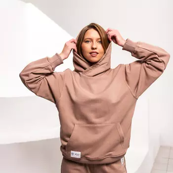 BY Hero Толстовка женская, хлопок, цвет какао, размер XL