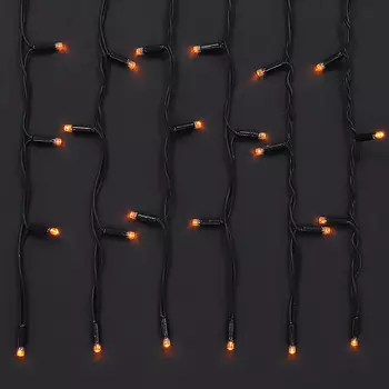 BY Эл.гирлянда бахрома уличная, 3x0.6х0.4м, 100LED, желтый,пост свеч,ПВХ черный,коннект,IP65,220В