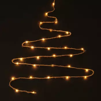 BY Эл.гирлянда нить росы"Канат", 2.9м, 30LED*шампань, пост. свечение, медь, 2хАА