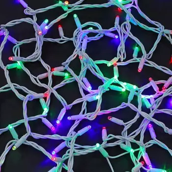 BY Эл.гирлянда вьюн уличный, 10м, 100LED, RG/RB, перелив, ПВХ белый, коннект, IP65,220В