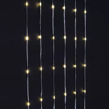 BY Эл.гирлянда занавес "Водопад", н/росы медь в ПВХ,1.2х2.8м,168LED,шампань, 6 нитей, 8реж,220В