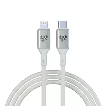 BY Кабель для зарядки Space Cable Pro Type-C - iP, 2.4А, 1м, Быстрая зарядка, штекер металл, белый