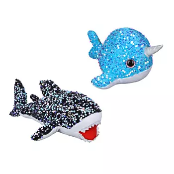 BY Морские обитатели с пайетками, полиэстер, пластик, 28-35cм, 2 дизайна