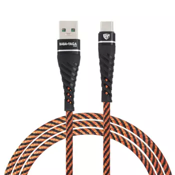 BY Motorsport Кабель для зарядки Герои Type-C, 1м., 2.4А, Быстрая зарядка QC3.0, тканевая оплётка
