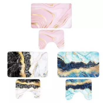 BY Набор ковриков 2шт для ванной и туалета, "Эквилибр", флис, 80x50см + 50x40см, 3 дизайна