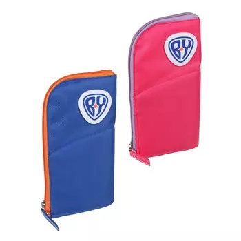 BY Пенал-подставка мягкий овальный, 21х10х8см, 1отд., вертик. размещ.в виде подставки, ПЭ, 2 цвета