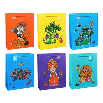 BY Сказки Пакет подарочный бумажный, 26х32х10см, 6 дизайнов